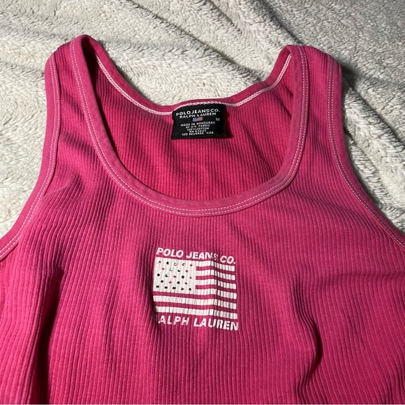 Polo Ralph Lauren Washed out pink / red cropped tank top - Picture 4 of 6